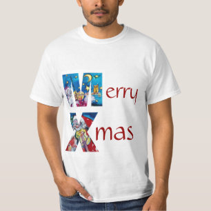 INSPIRED SANTA  PLAYING VIOLIN XMAS MONOGRAM T-Shirt