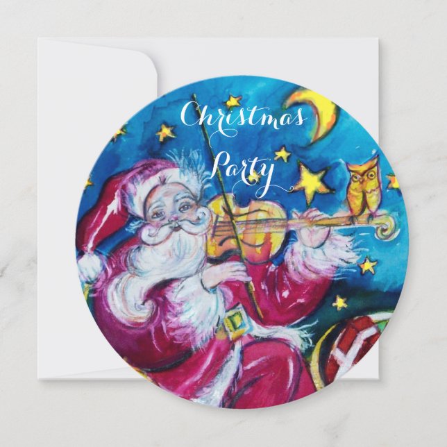 INSPIRED SANTA VIOLINIST CHRISTMAS PARTY INVITE (Front)