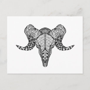 Inspired Sheep Skull Postcard