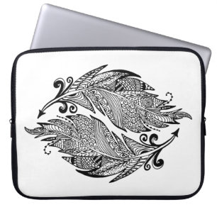 Inspired Sketch Of Feathers Laptop Sleeve