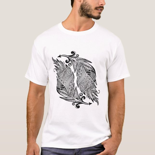 Inspired Sketch Of Feathers T-Shirt (Front)
