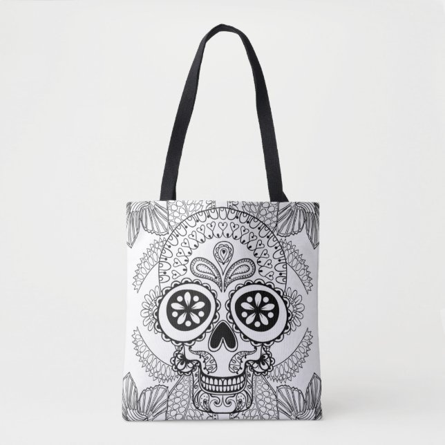 Inspired Skull In Flowers 2 Tote Bag (Front)