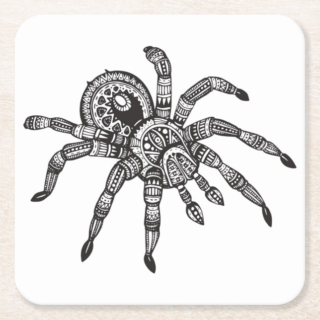 Inspired Spider Square Paper Coaster (Front)
