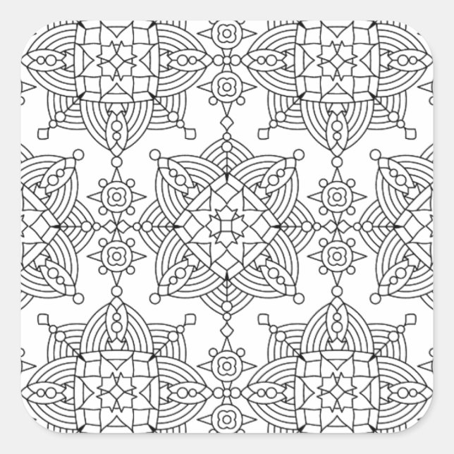 Inspired Tribal Artsy Pattern Square Sticker (Front)
