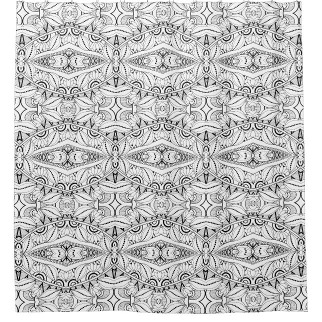 Inspired Tribal Design Shower Curtain (Front)