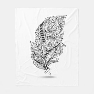 Inspired Tribal Feather Fleece Blanket
