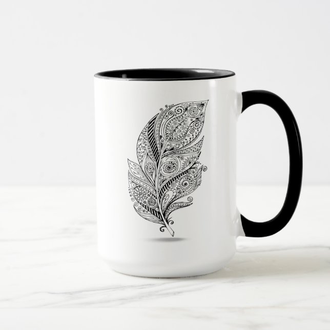 Inspired Tribal Feather Mug (Right)