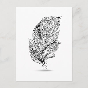 Inspired Tribal Feather Postcard