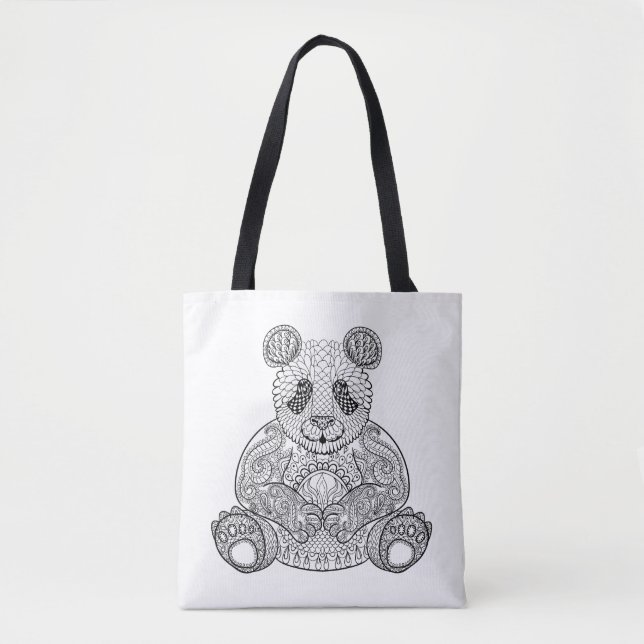 Inspired Tribal Panda 2 Tote Bag (Front)