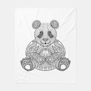Inspired Tribal Panda Fleece Blanket