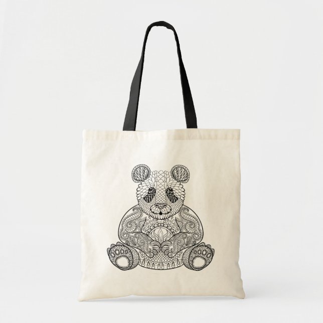 Inspired Tribal Panda Tote Bag (Front)