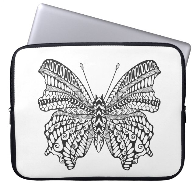 Inspired Tropical Butterfly Laptop Sleeve (Front)