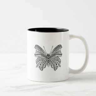 Inspired Tropical Butterfly Two-Tone Coffee Mug