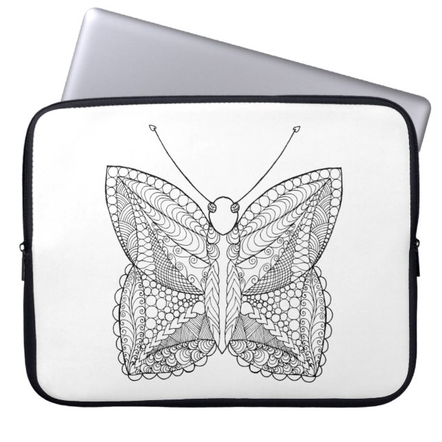 Inspired Tropical Design Butterfly Laptop Sleeve (Front)