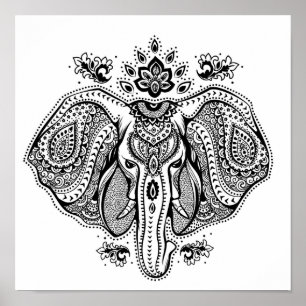 Inspired Vintage Indian Elephant 2 Poster