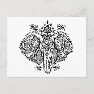 Inspired Vintage Indian Elephant Postcard