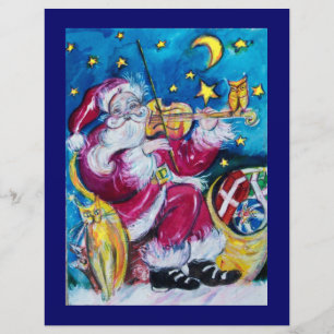 INSPIRED VIOLINIST SANTA Blue Christmas Flyer