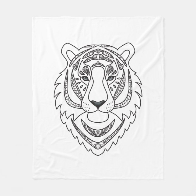 Inspired White Tiger Fleece Blanket (Front)