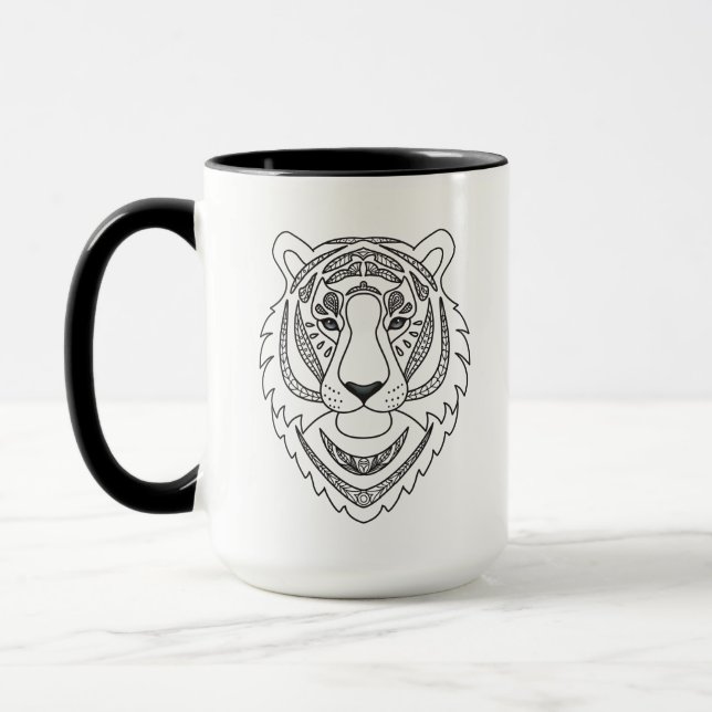 Inspired White Tiger Mug (Left)