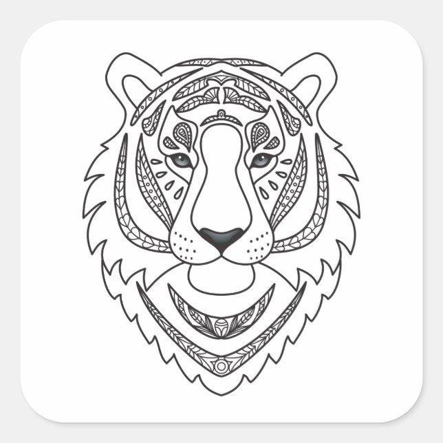 Inspired White Tiger Square Sticker (Front)