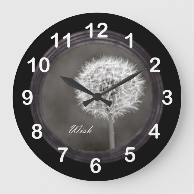Inspired Wish Dandelion Large Clock (Front)