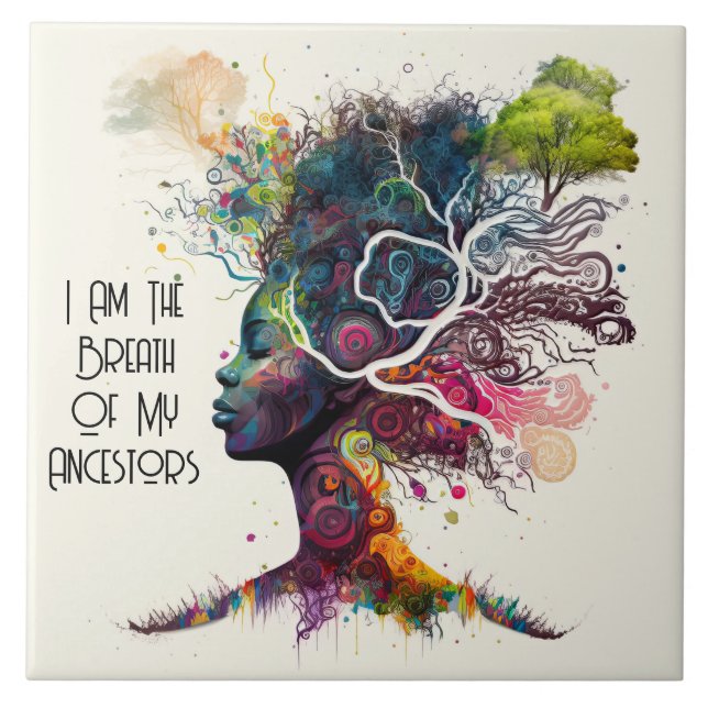Inspired Woman Ancestors Ceramic Tile (Front)