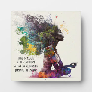 Inspired Woman Embrace Plaque with Easel