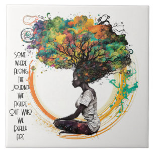 Inspired Woman Soul Journey Ceramic Tile