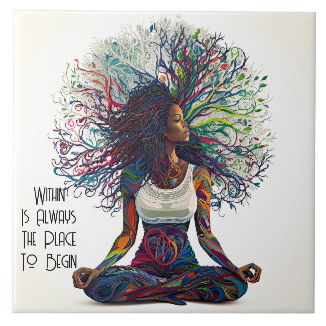 Inspired Woman Within Ceramic Tile (Front)