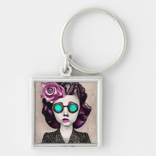 Inspirewire Opal Goggles Girl Key Ring (Front)