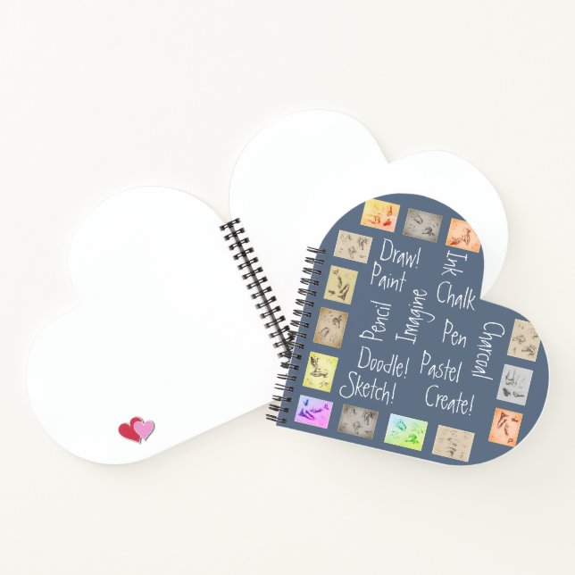 Inspiring Art Words Antique Drawings Heart Sketch Notebook (Inside)