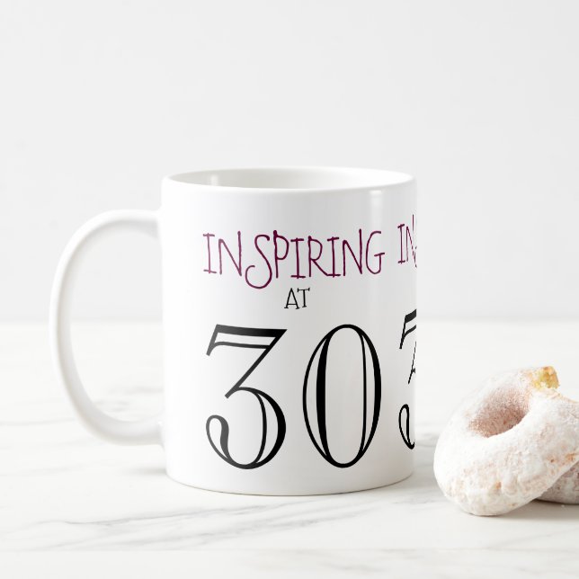 Inspiring at 30 Thirtieth Birthday Gift Coffee Mug (With Donut)