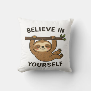 Inspiring "Believe in Yourself" Quote Print Cushion