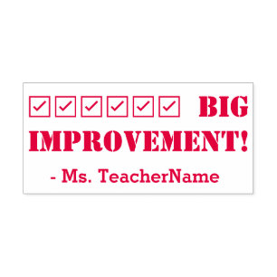 Inspiring "BIG IMPROVEMENT!" Marking Rubber Stamp