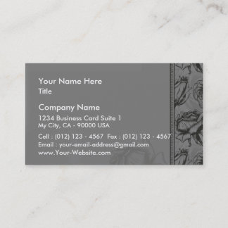 Inspiring black and white roses holiday gift business card