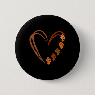 Inspiring Black Leaders Power Fist Hand Black Hist 6 Cm Round Badge