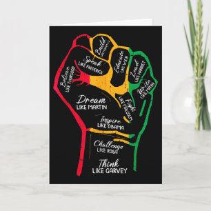 Inspiring Black Leaders Power Fist Hand Black Hist Card