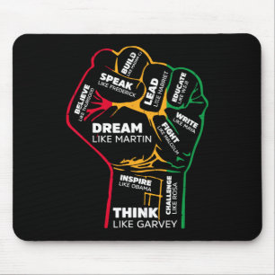 Inspiring Black Leaders Power Fist Hand Black Hist Mouse Pad