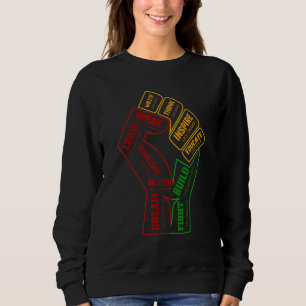 Inspiring Black Leaders Power Fist Hand Black Hist Sweatshirt