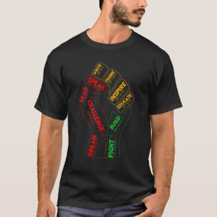 Inspiring Black Leaders Power Fist Hand Black Hist T-Shirt