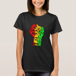 Inspiring Black Leaders Power Fist Hand Black Hist T-Shirt