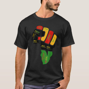 Inspiring Black Leaders Power Fist Hand Black Hist T-Shirt