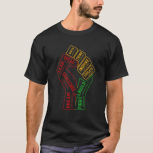 Inspiring Black Leaders Power Fist Hand Black Hist T-Shirt