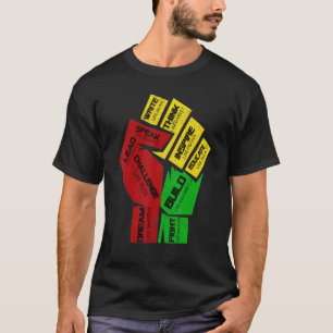 Inspiring Black Leaders Power Fist Hand Black Hist T-Shirt