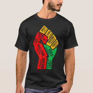 Inspiring Black Leaders Power Fist Hand Black Hist T-Shirt