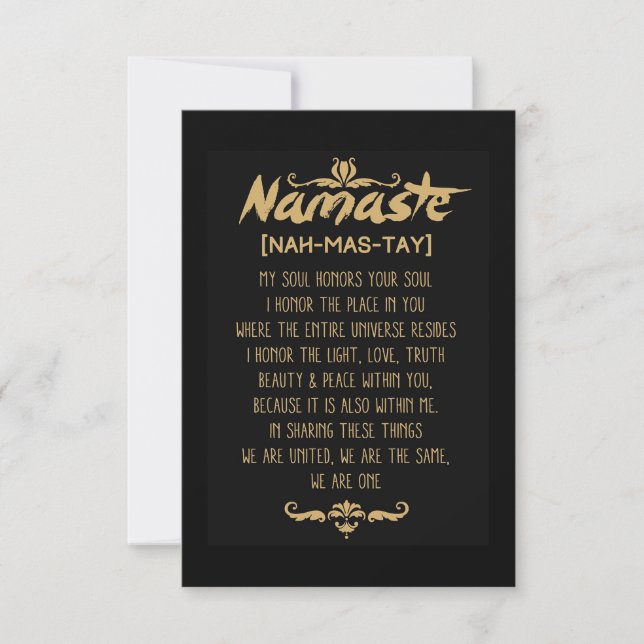 Inspiring Buddhism Namaste Definition Thank You Card (Front)