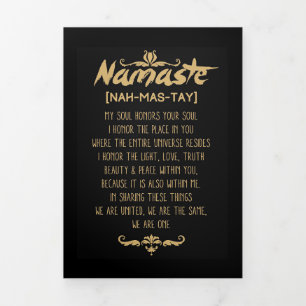 Inspiring Buddhism Namaste Definition Tri-Fold Holiday Card