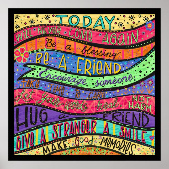 Inspiring Cheerful Colourful Classroom Quote Poster (Front)