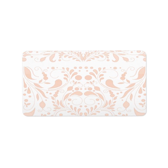 Inspiring chocolate brown damask label (Front)