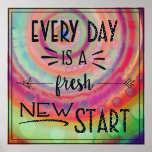 Inspiring Colourful Fresh New Start Classroom Poster